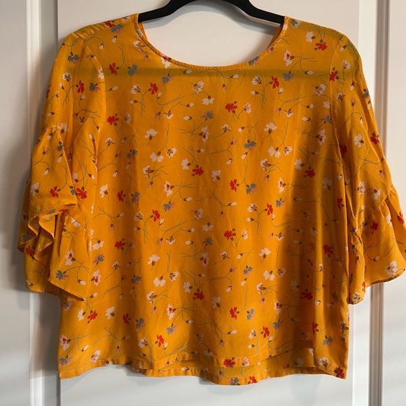 Madewell Tops - Madewell Floral Yellow Women's Silk Top
